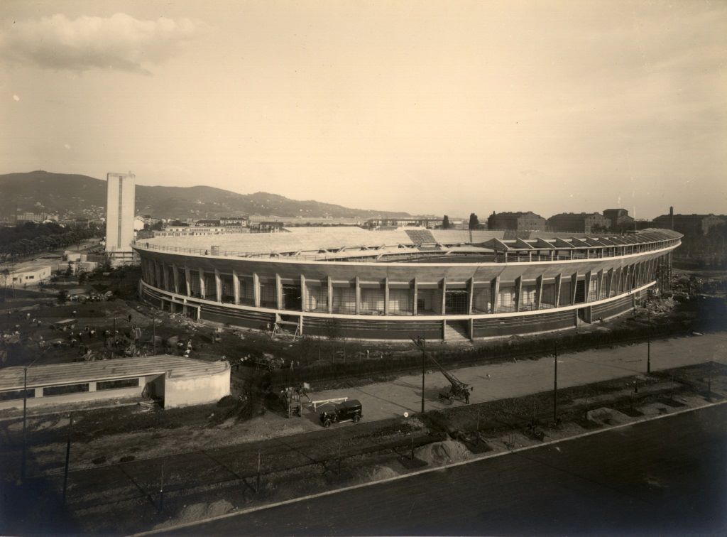 TORINO/ STADIO COMUNALE VITTORIO POZZO, GIA' MUSSOLINI, CORSO SEBASTOPOLI 115, VISTA DELLO STADIO DA NORD OVEST DURANTE GLI ULTIMI LAVORI