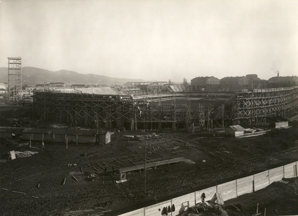 TORINO/ STADIO COMUNALE VITTORIO POZZO, GIA' MUSSOLINI, CORSO SEBASTOPOLI 115, VISTA DEL CANTIERE DA NORD