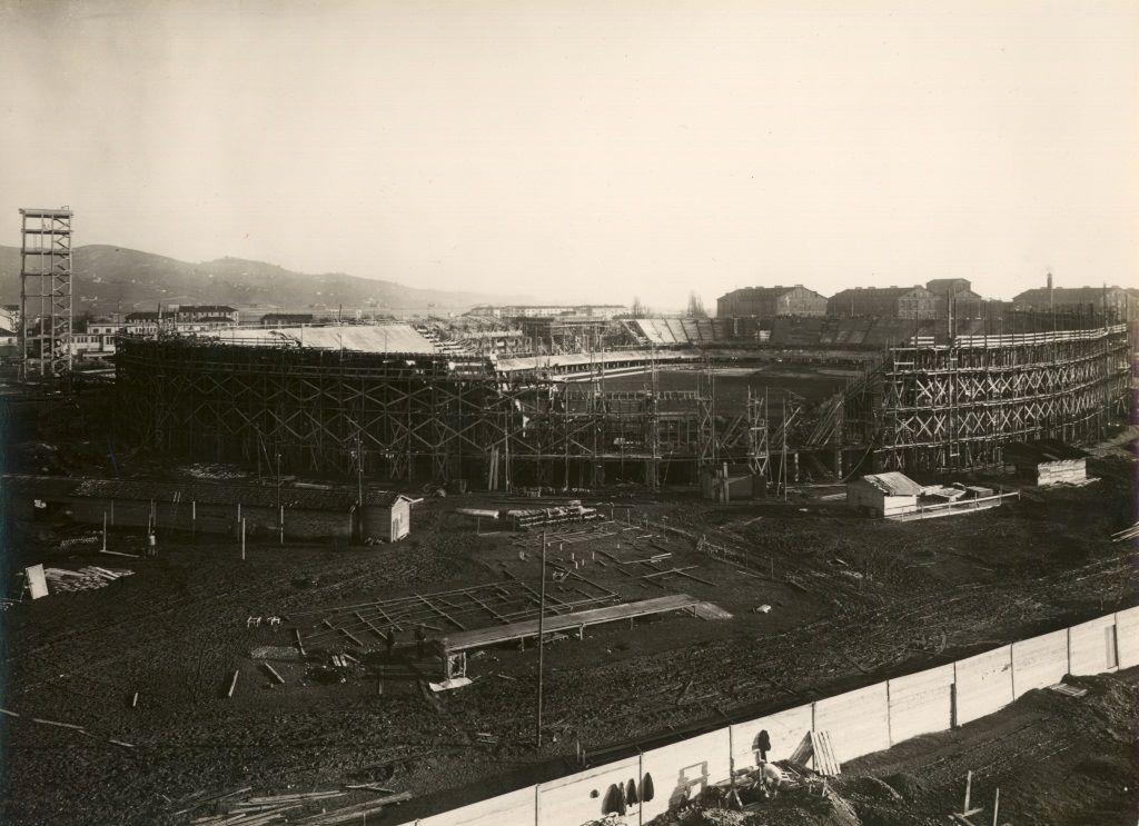 TORINO/ STADIO COMUNALE VITTORIO POZZO, GIA' MUSSOLINI, CORSO SEBASTOPOLI 115, VISTA DEL CANTIERE DA NORD