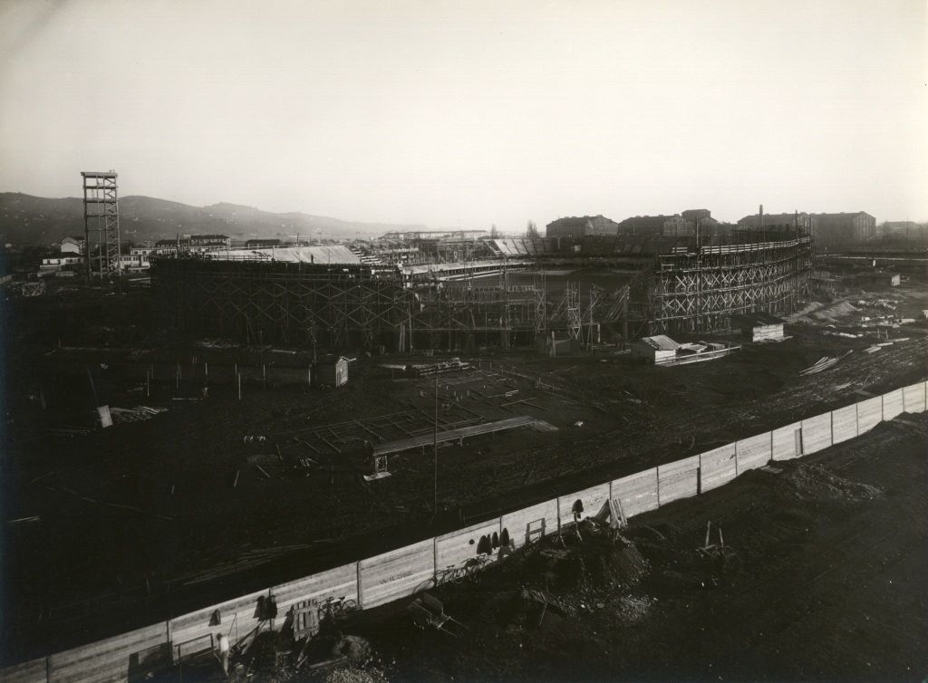 TORINO/ STADIO COMUNALE VITTORIO POZZO, GIA' MUSSOLINI, CORSO SEBASTOPOLI 115, VISTA DEL CANTIERE DA NORD